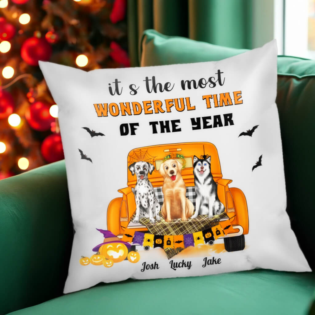 It's The Most Wonderful Time Of The Year - Personalized Custom Pillows - Halloween Gifts For Dog lovers, Pet lovers