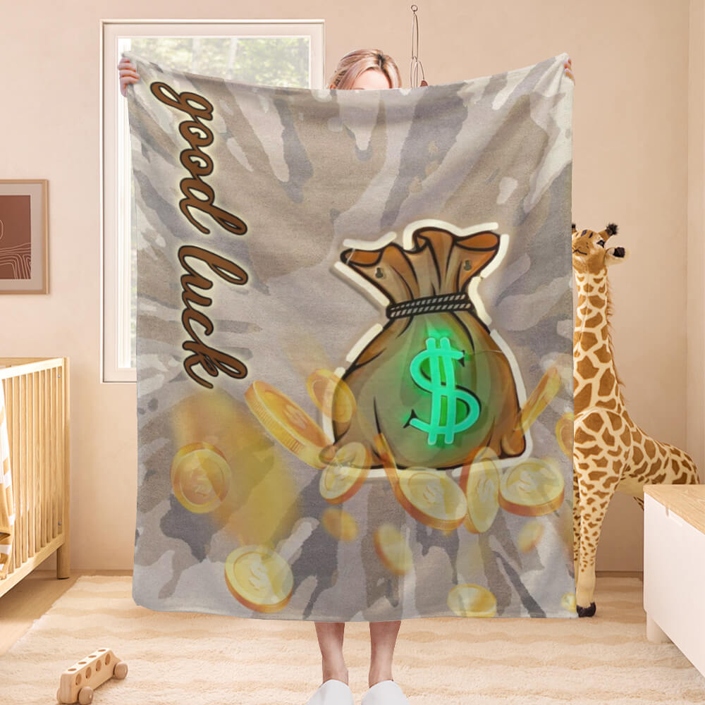 Wallet Gold Coin Creative Blanket, Soft And Comfortable