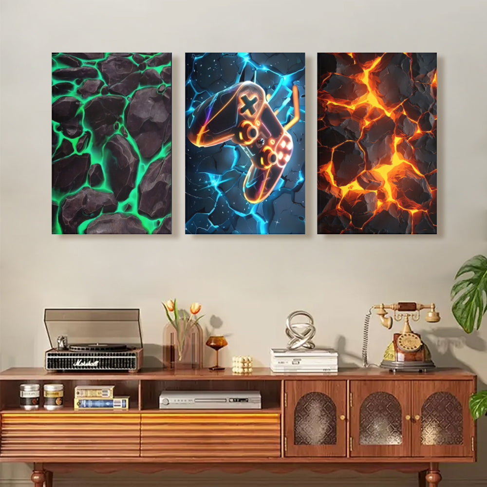 Cool Creative Design,Triple Frameless Canvas Painting.