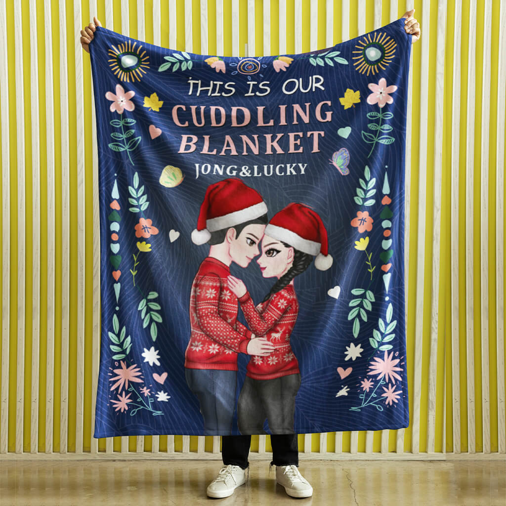 Our Snuggle Blanket - Couple Personalized Flannel Blanket, Sherpa Blanket - Christmas Gifts For Couples, Lovers, Husband Wife, Anniversary