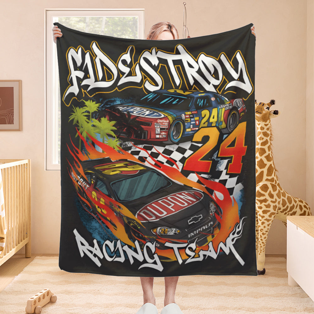 Car cartoon print blanket, soft and comfortable