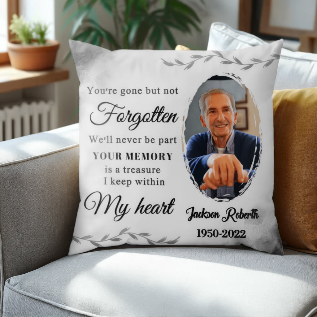 Custom Photo I Keep Within My Heart - Memorial Personalized Custom Pillow - Sympathy Gift, Memorial Gift For Family Members, Siblings, Friends