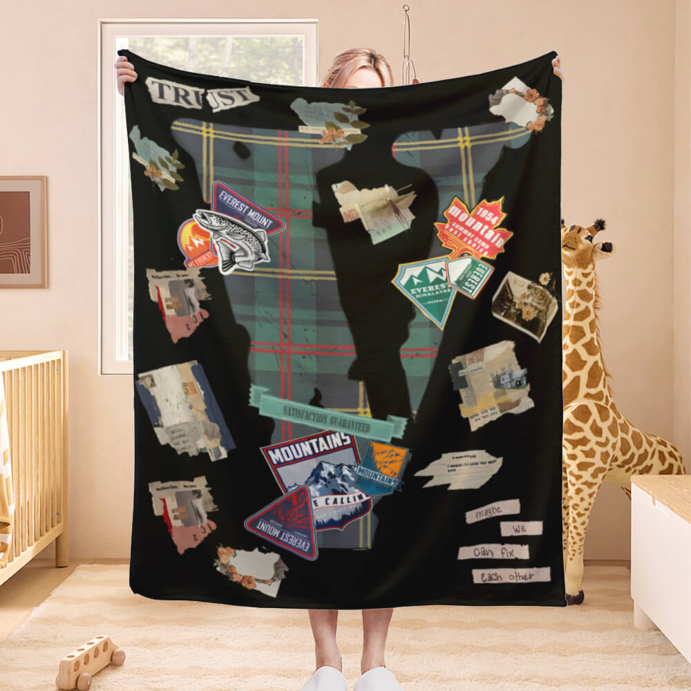 Creative Retro Sticker Letter V, The Blanket Is Soft And Comfortable