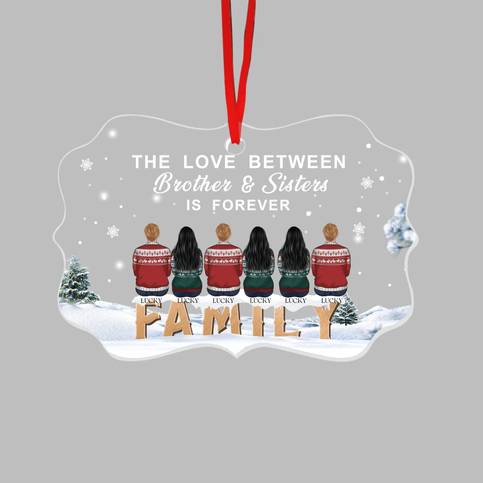 The Love Between Us Is Forever - Personalized Custom Acrylic Ornament  Benelux Shaped - Christmas Gift For Family, Brother, Sister