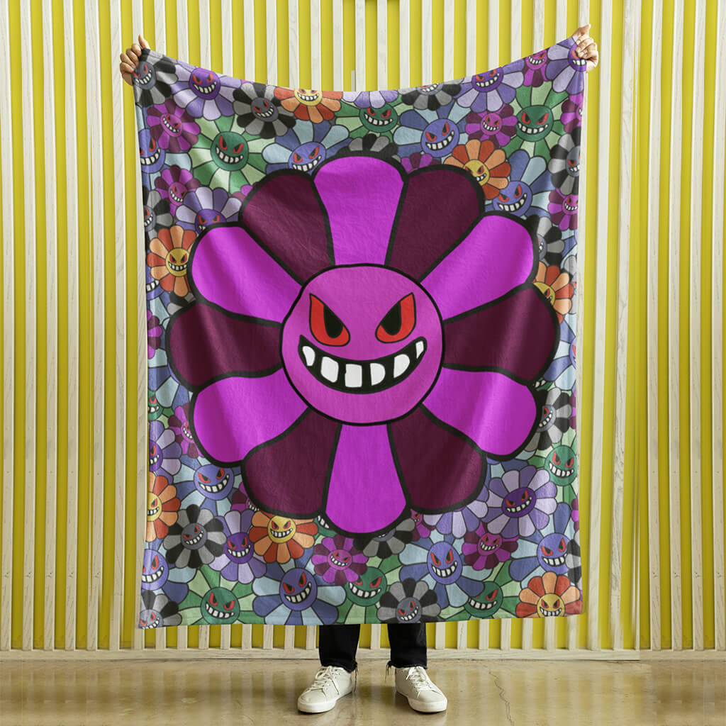 Creative blanket with funny smiley face pattern, soft and comfortable