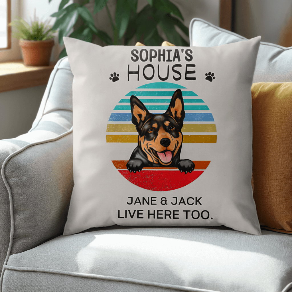 This Is My Dog's House, I Live In Here Too - Personalized Pillow - Home Decor, Birthday, Housewarming Gift For Dog Lovers, Pet Lovers