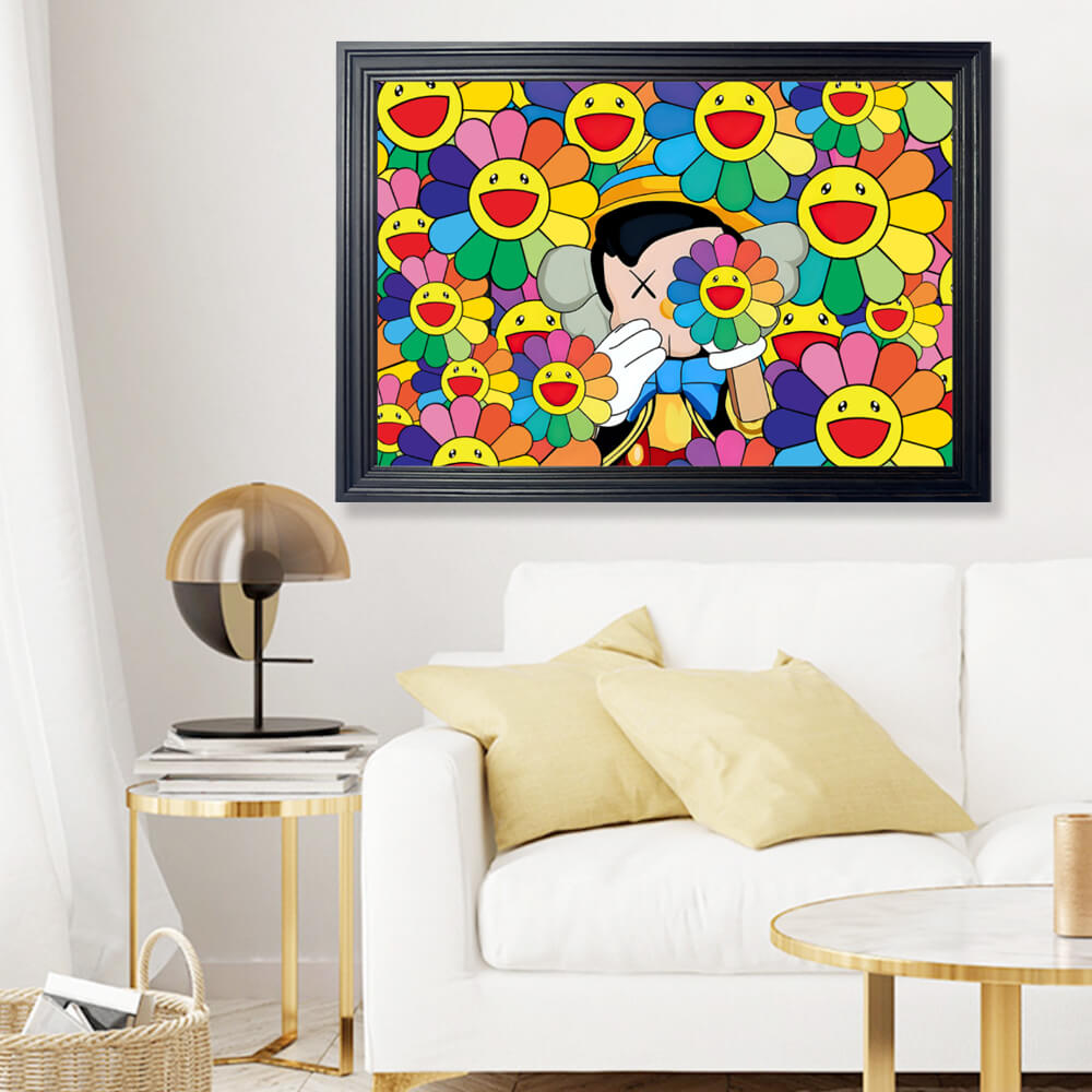 Sunflower Creative Pattern, Horizontal Framed Simple Decorative Canvas Painting