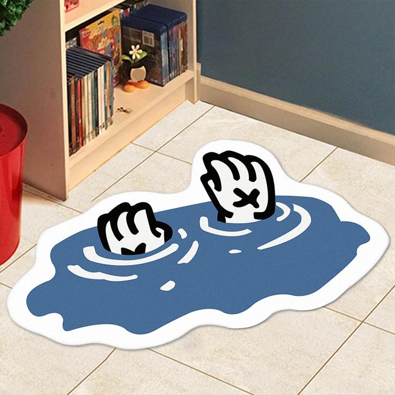 Cute Irregular Shaped Pattern Soft Non-slip Bedside Shaggy Floormat