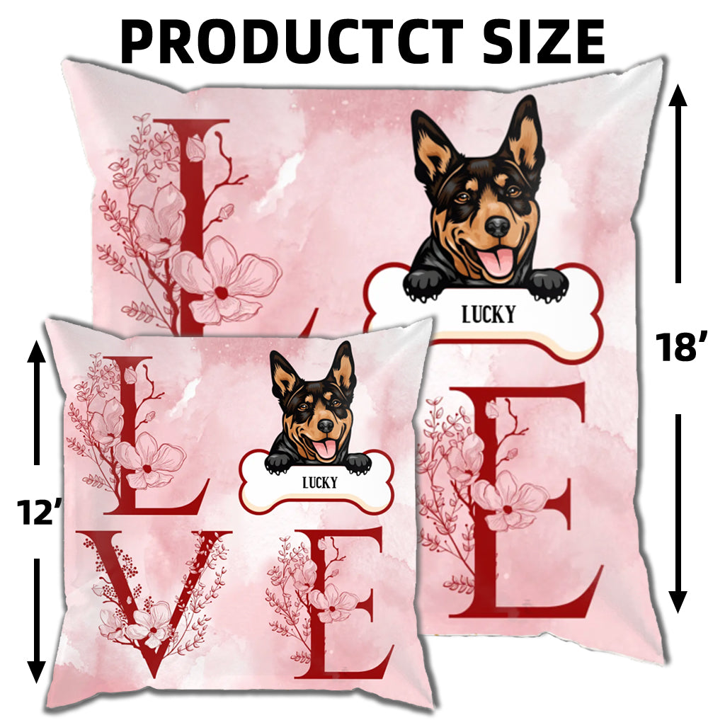 Love My Dog - Personalized Custom Pillow - Home Decor, Birthday, Housewarming Gift For Dog Lovers, Pet Lovers