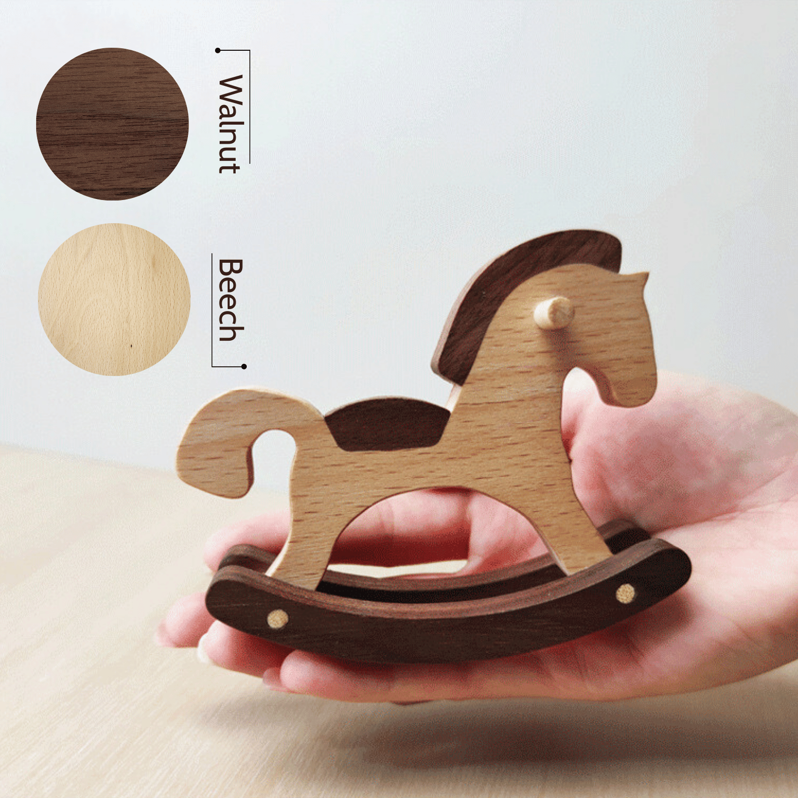 Handcrafted Wooden Rocking Horse Decor - Creative Kids Gift or Home Accent