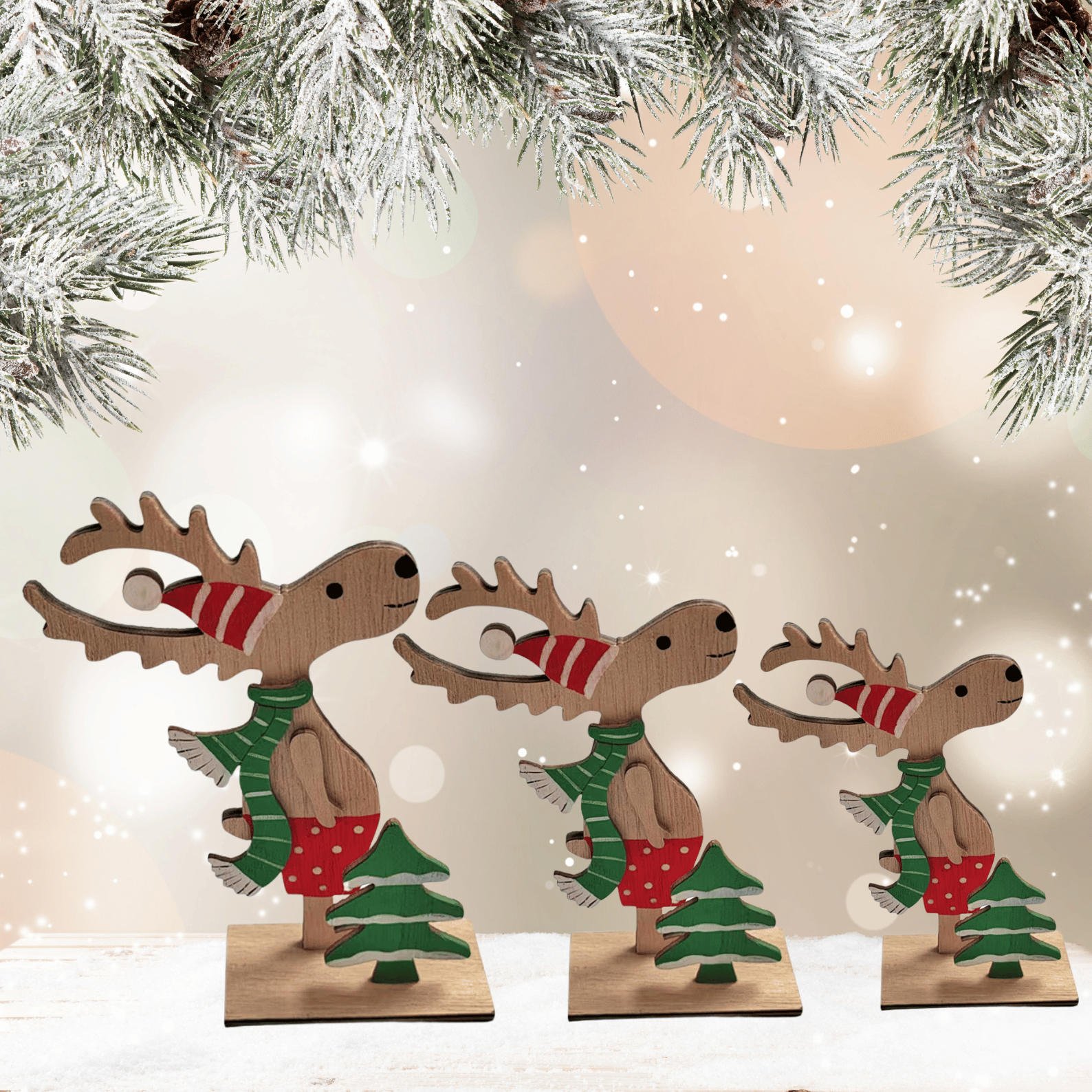 Handcrafted Wooden Deer Decor - Creative Christmas Gift or Home Accent