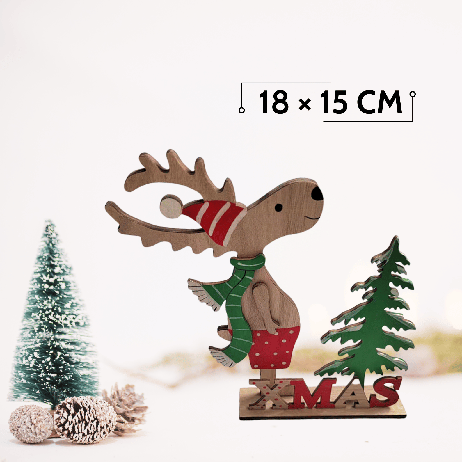 Handcrafted Wooden Deer Decor - Creative Christmas Gift or Home Accent