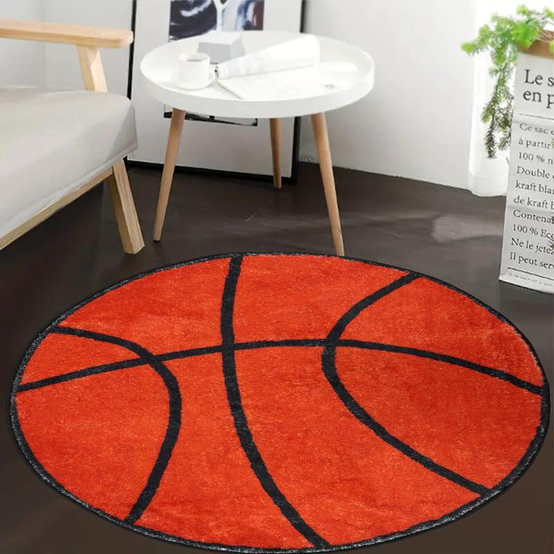 Basketball Pattern Round Area Creative Non-slip Washable Floormat