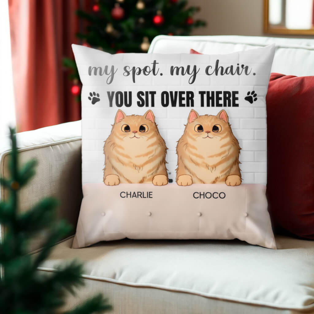 You Sit Over There - Funny Personalized Cat Pillow - Home Decor, Birthday, Housewarming Gift For Pet Owners, Cat Lovers