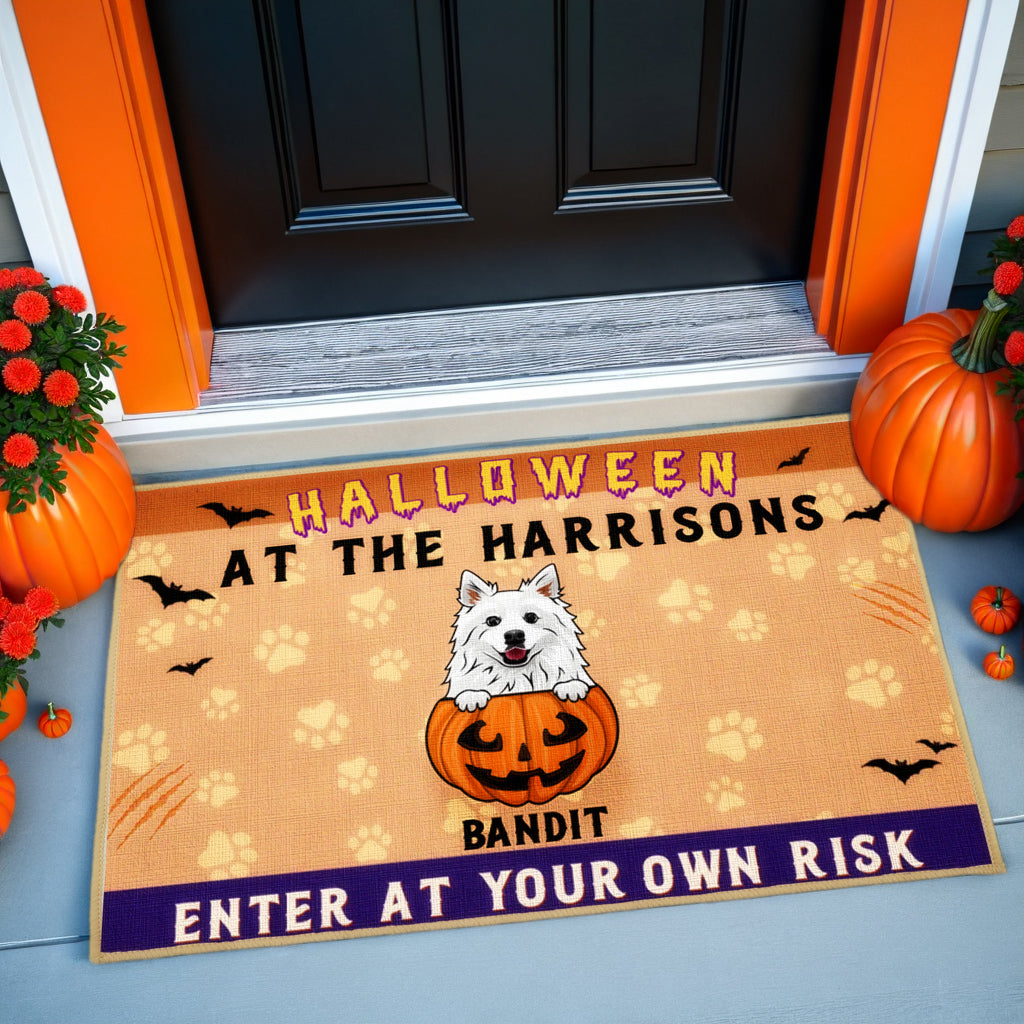 Pumpkin Dog Halloween - Personalized Decorative Mat, Doormat - Halloween Gift For Pet Dog Owners And Lovers