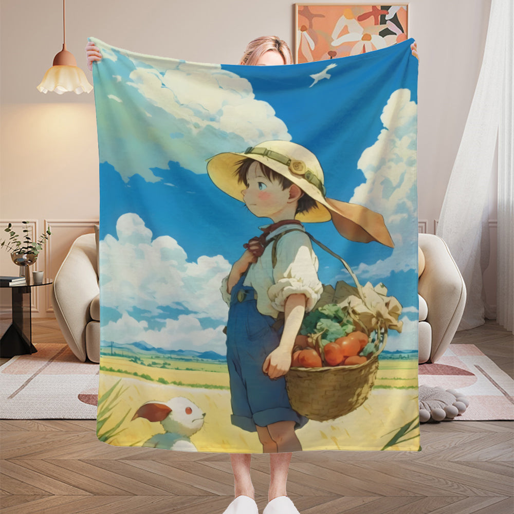 Little girl creative cartoon blanket soft and comfortable