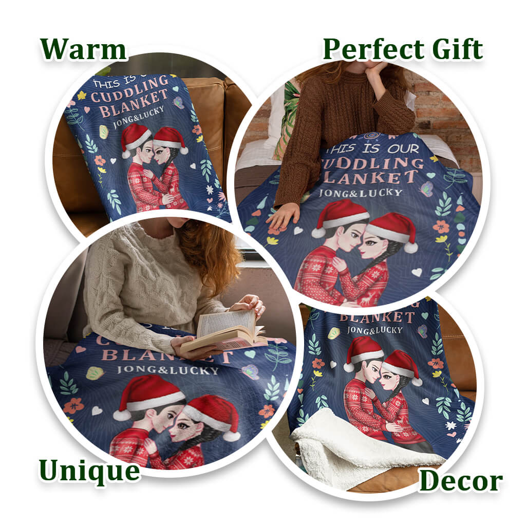 Our Snuggle Blanket - Couple Personalized Flannel Blanket, Sherpa Blanket - Christmas Gifts For Couples, Lovers, Husband Wife, Anniversary