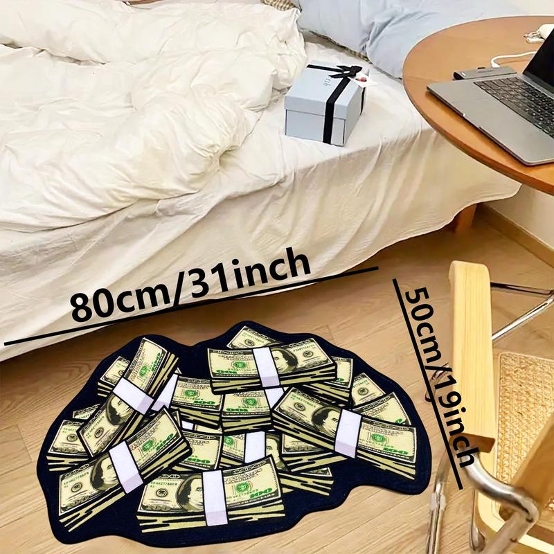 Creative Dollar Pattern Soft Decorative Non Slip Bedside Shaggy Floormat