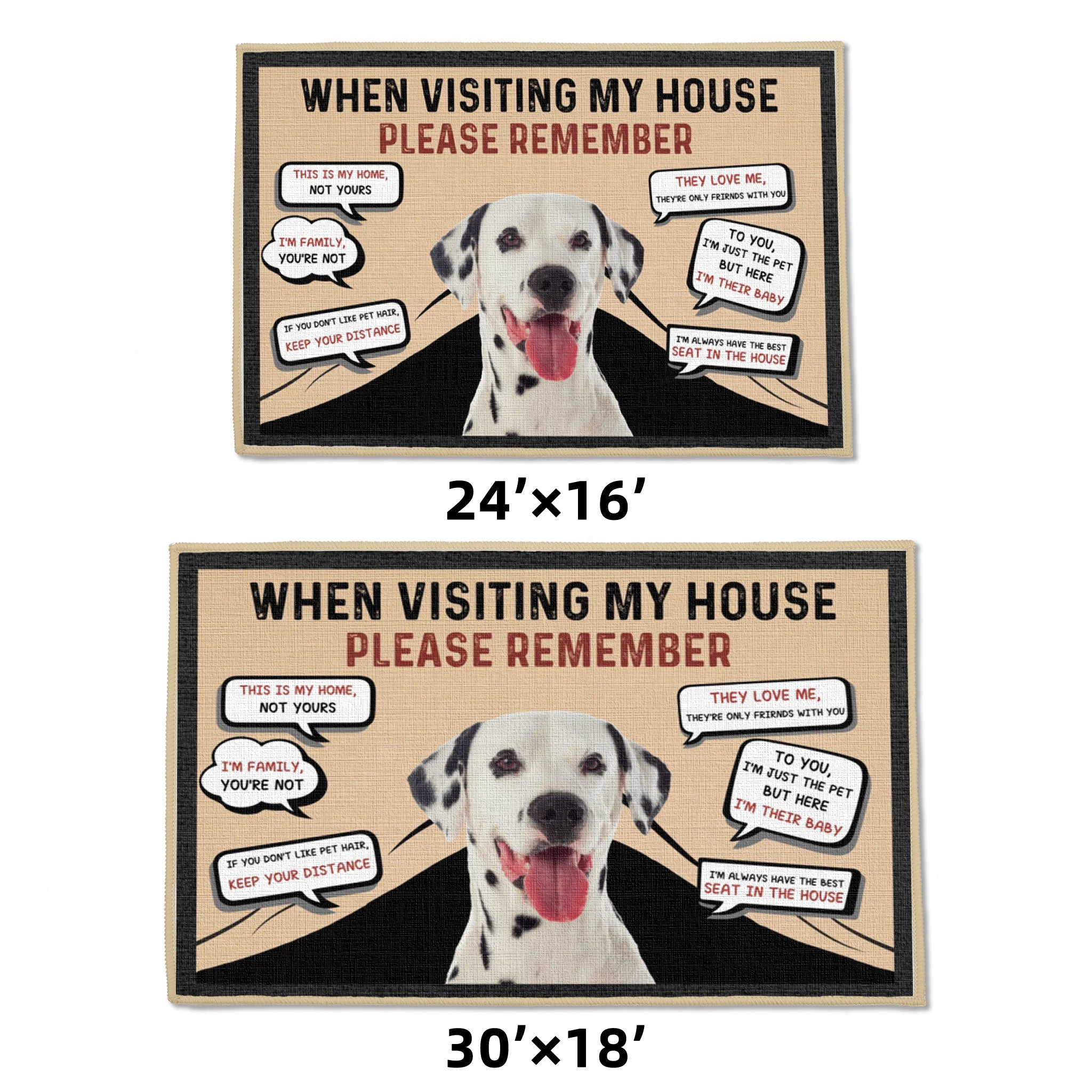 Custom Photo When Visiting My House Must Be Approved By This Dog - Dog & Cat Personalized Custom Doormat - House Warming Gift For Pet Owners, Pet Lovers