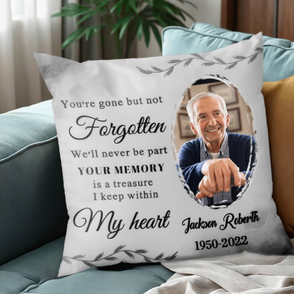 Custom Photo I Keep Within My Heart - Memorial Personalized Custom Pillow - Sympathy Gift, Memorial Gift For Family Members, Siblings, Friends