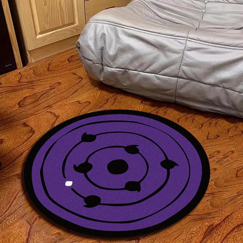 Purple Creative Pattern Round Area Soft Comfortable Non-slip Washable Floormat