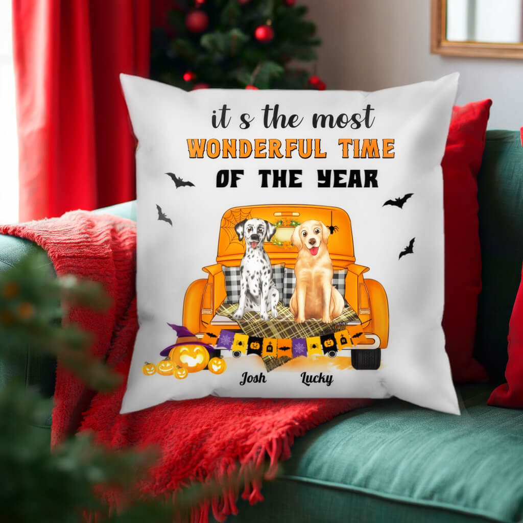 It's The Most Wonderful Time Of The Year - Personalized Custom Pillows - Halloween Gifts For Dog lovers, Pet lovers