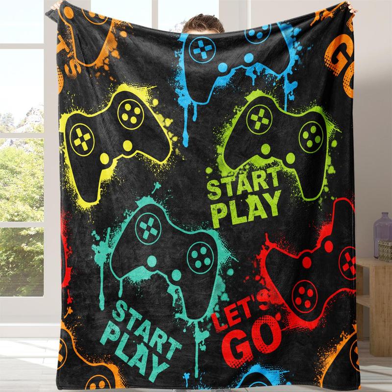 Multiple Game Controller Pattern Soft Comfortable Throw Warm Napping Blanket