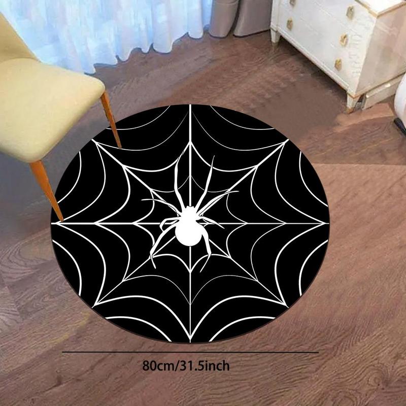 Spider Web Pattern Round Creative Non-slip Soft Comfortable Area Floormat