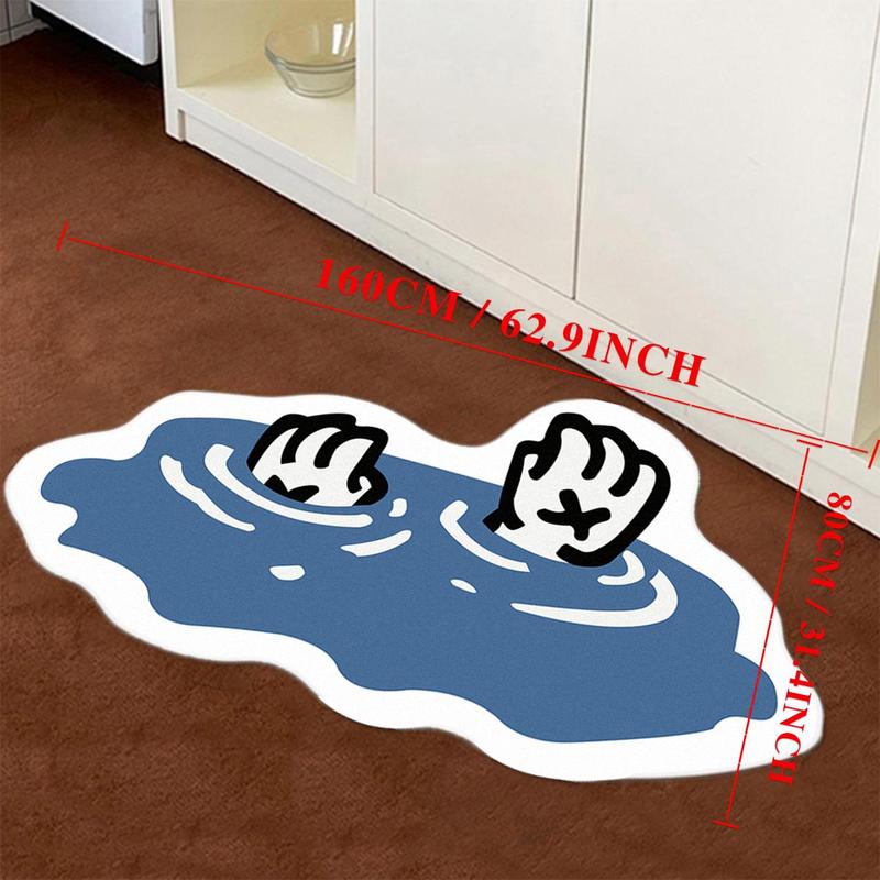 Cute Irregular Shaped Pattern Soft Non-slip Bedside Shaggy Floormat