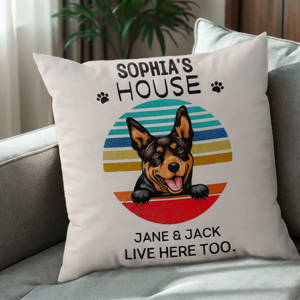 This Is My Dog's House, I Live In Here Too - Personalized Pillow - Home Decor, Birthday, Housewarming Gift For Dog Lovers, Pet Lovers