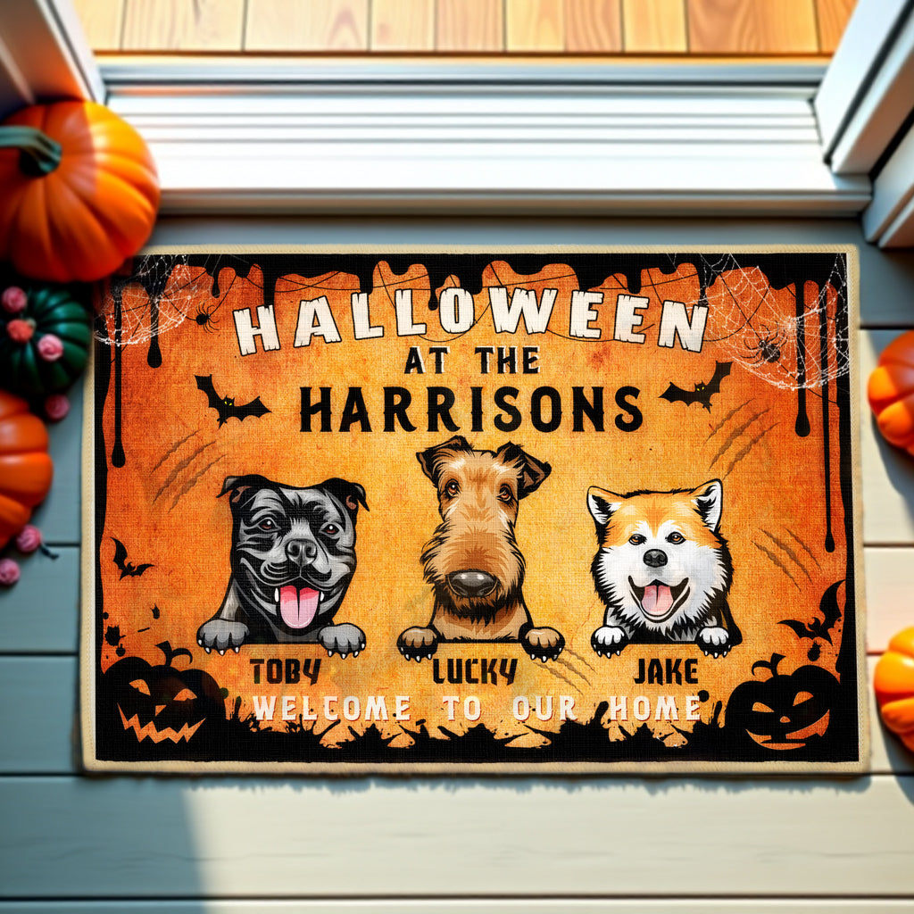 Halloween Is Coming To Town - Personalized Decorative Mat, Doormat - Halloween Gift For Dog Lovers, Pet Lovers