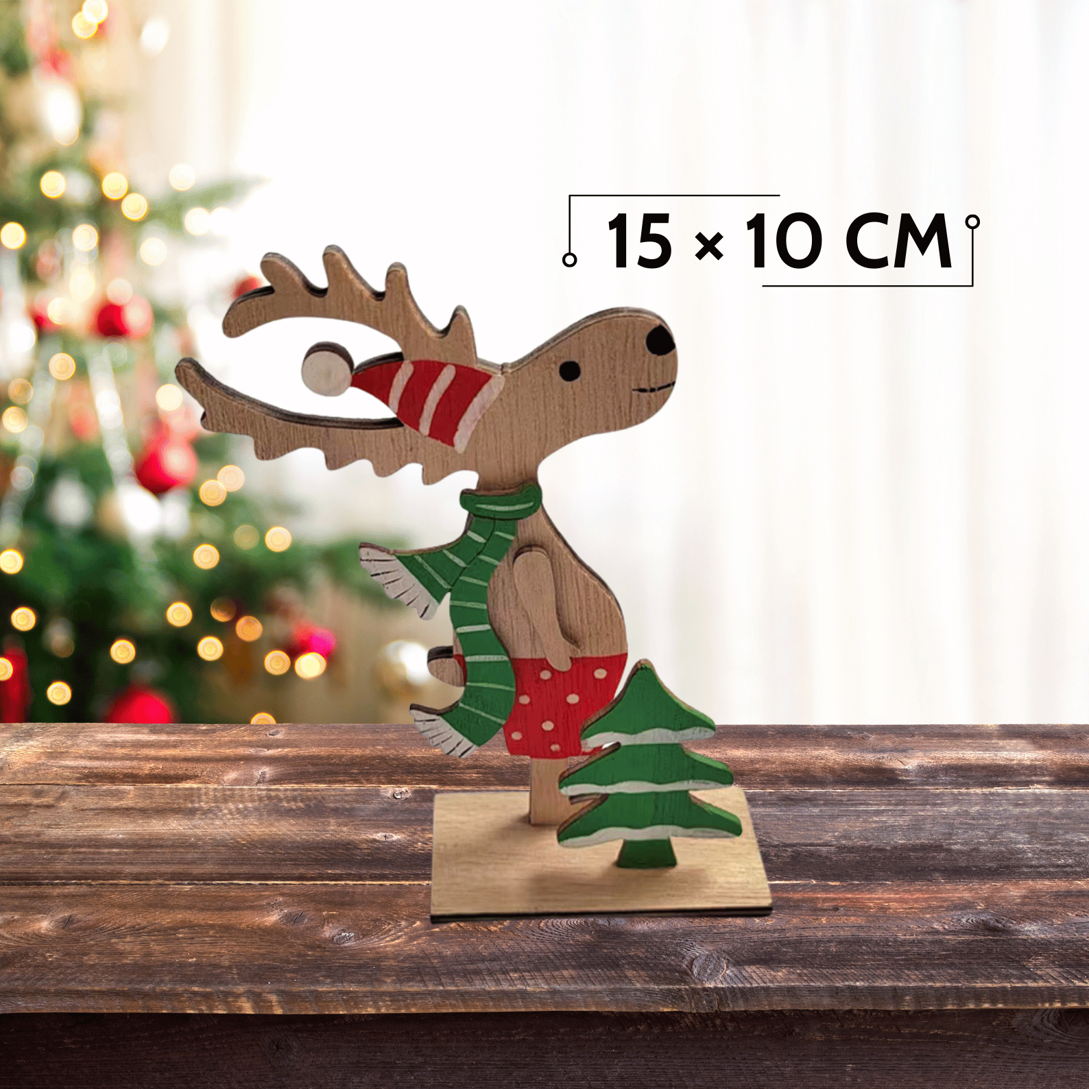 Handcrafted Wooden Deer Decor - Creative Christmas Gift or Home Accent