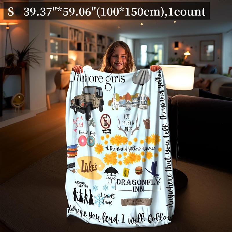 Cartoon Pattern Soft Comfortable Throw Flannel Blanket