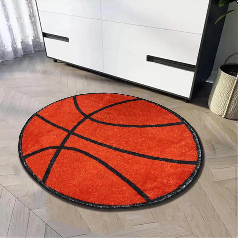 Basketball Pattern Round Area Creative Non-slip Washable Floormat