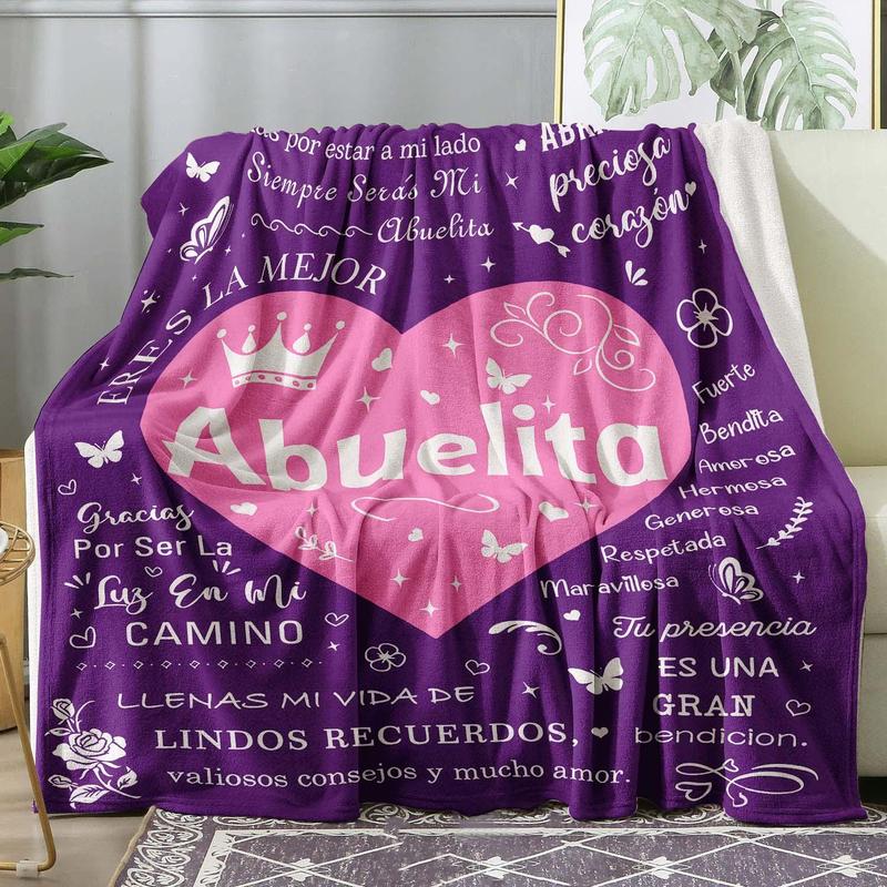 Heart & Butterfly Pattern Blanket For Bedroom Accessories Creative Grandma Gift