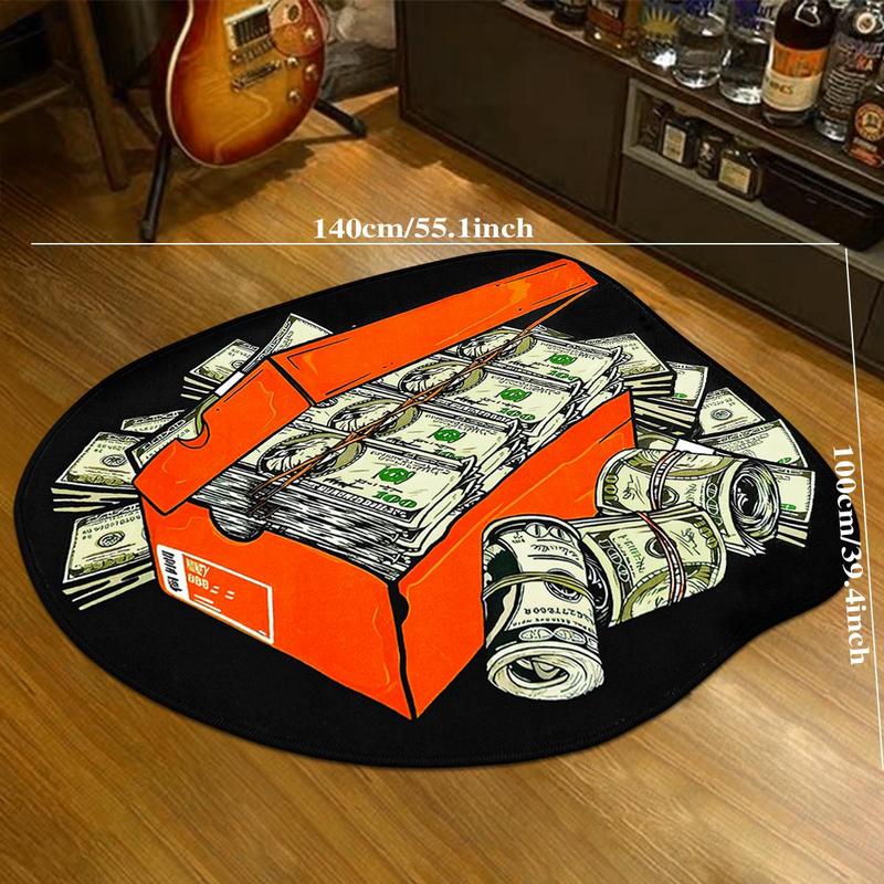 Shoe Box & Dollar Shaped Pattern Soft Non-slip Bedside Shaggy Floormat