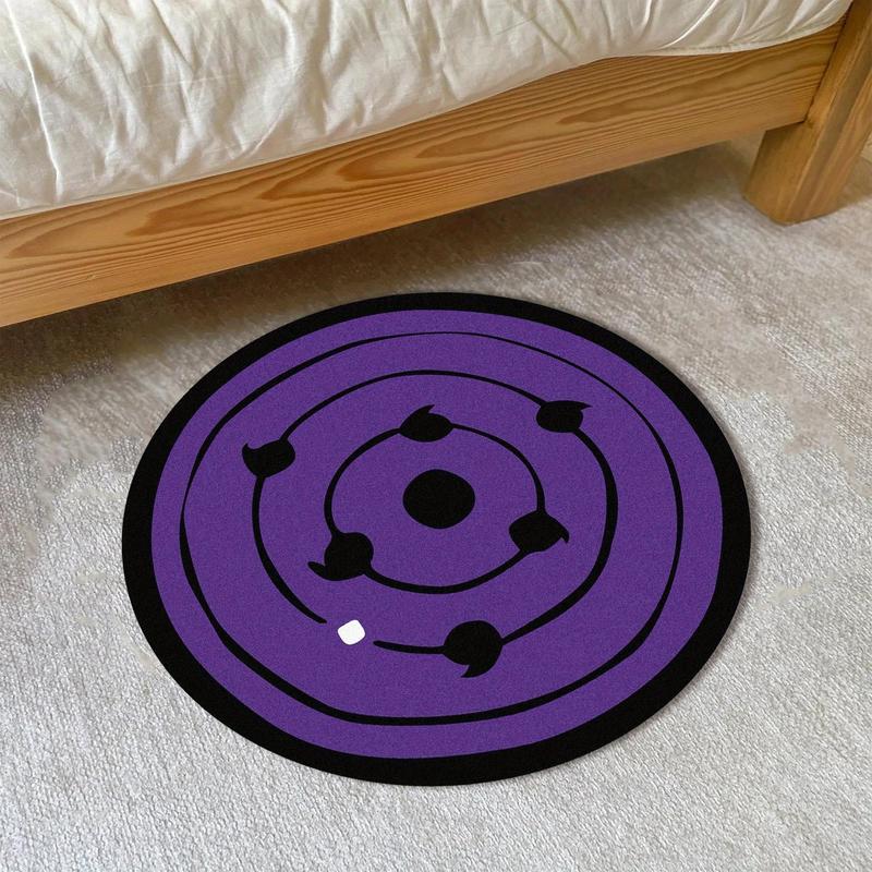 Purple Creative Pattern Round Area Soft Comfortable Non-slip Washable Floormat