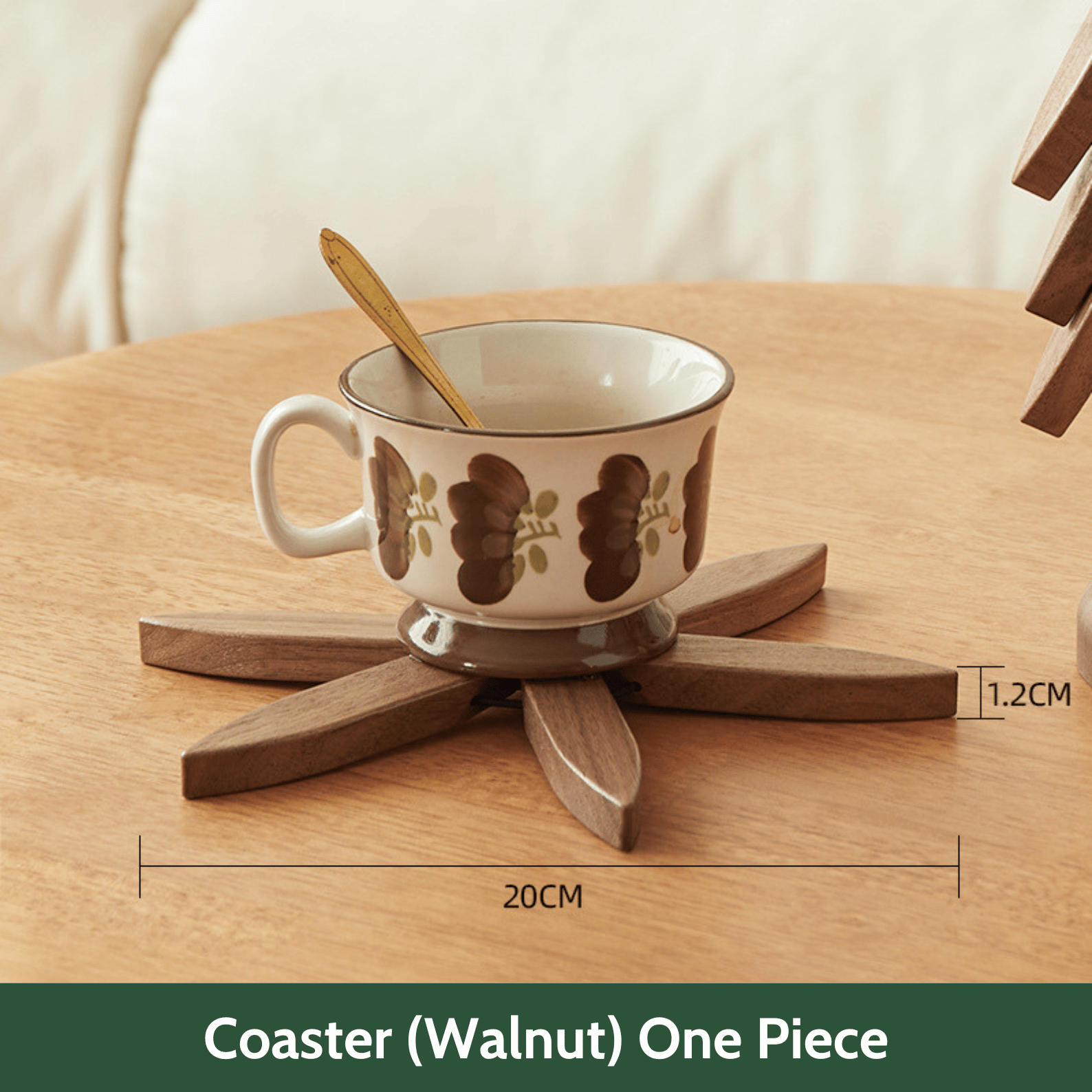 Black Walnut Wooden Heat-Resistant Coaster: Cute Tree Design Table Décor