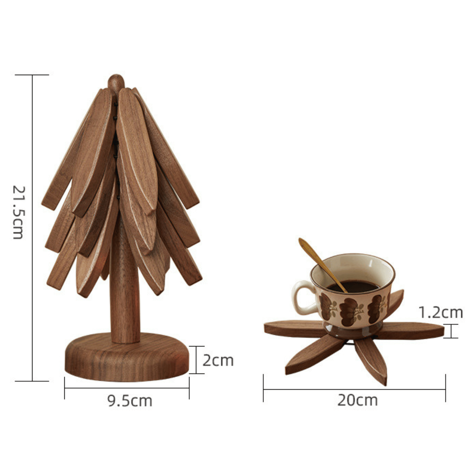 Black Walnut Wooden Heat-Resistant Coaster: Cute Tree Design Table Décor