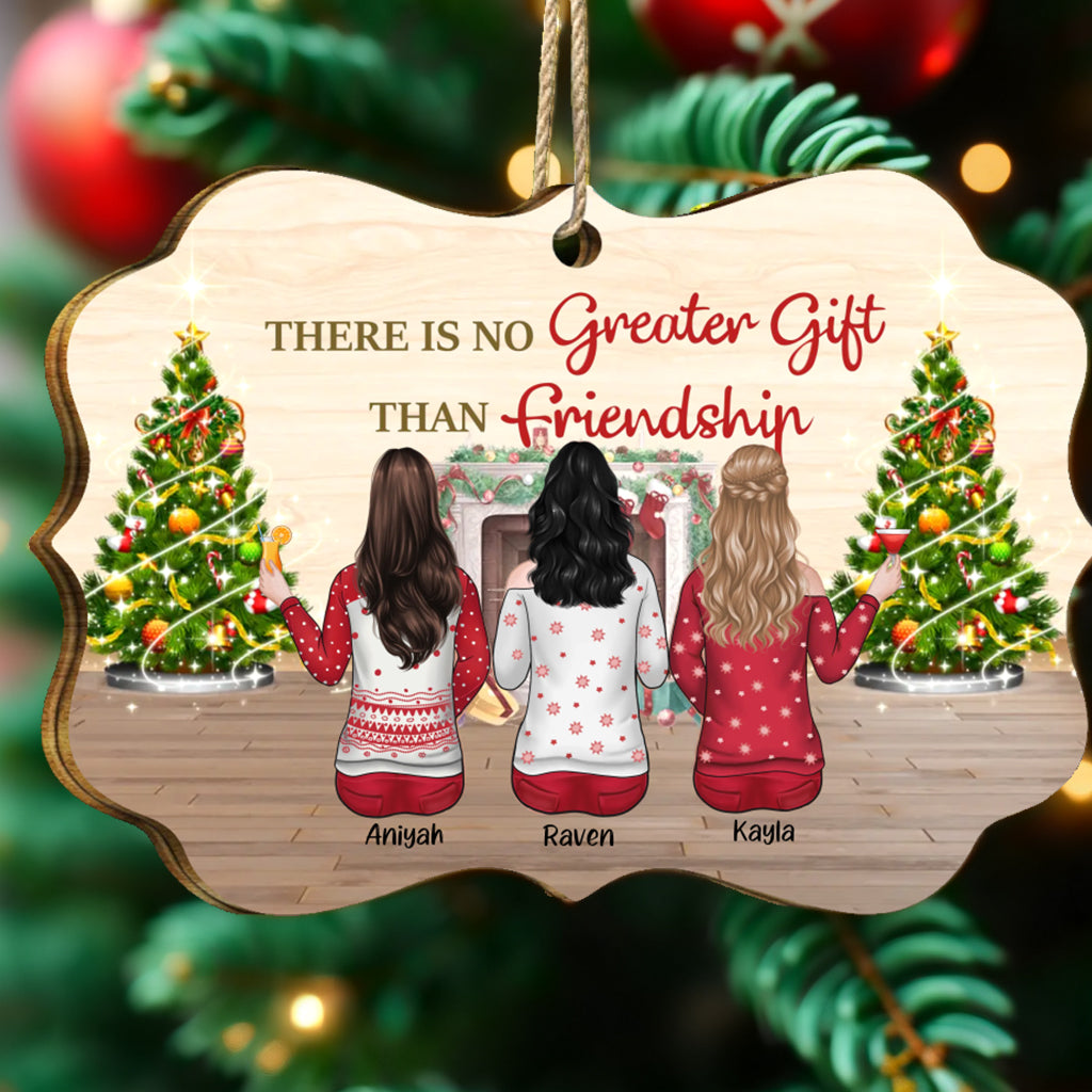 Friendship Is The Greatest Gift - Personalized Custom MDF, Aluminum Christmas Ornament - Gift For Bestie, Best Friend, Sister, Birthday Gift, Christmas Gift