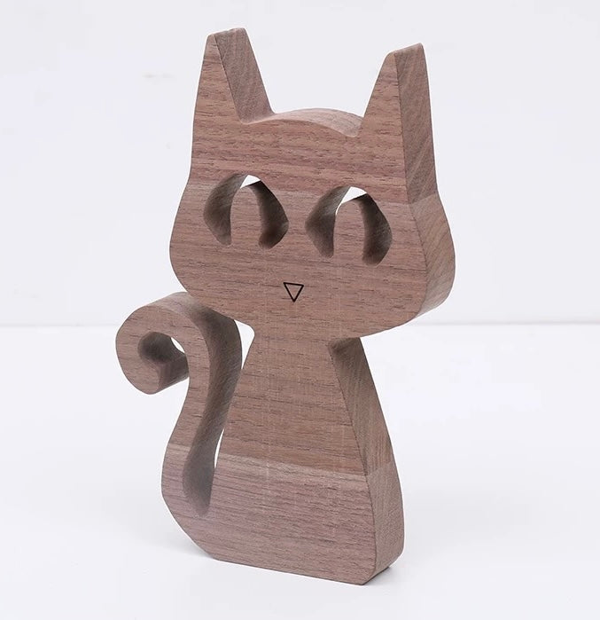 Cat Wood Sculpture