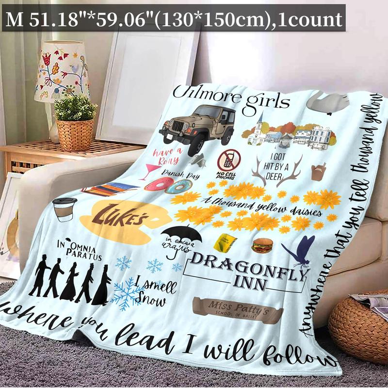 Cartoon Pattern Soft Comfortable Throw Flannel Blanket