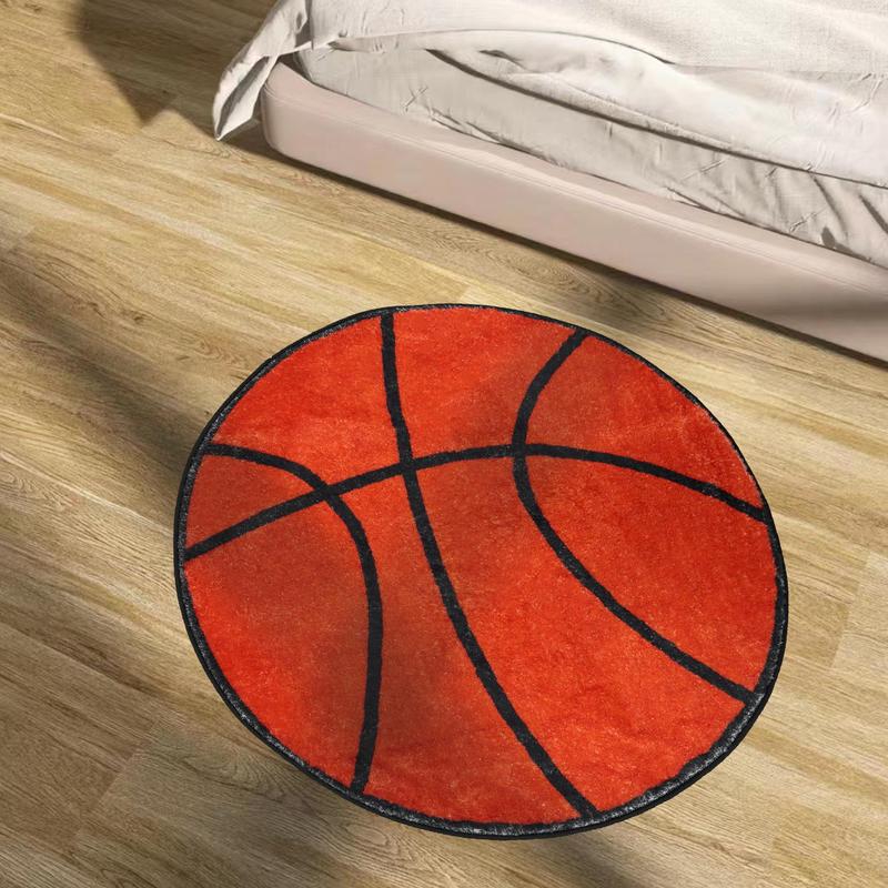 Basketball Pattern Round Area Creative Non-slip Washable Floormat