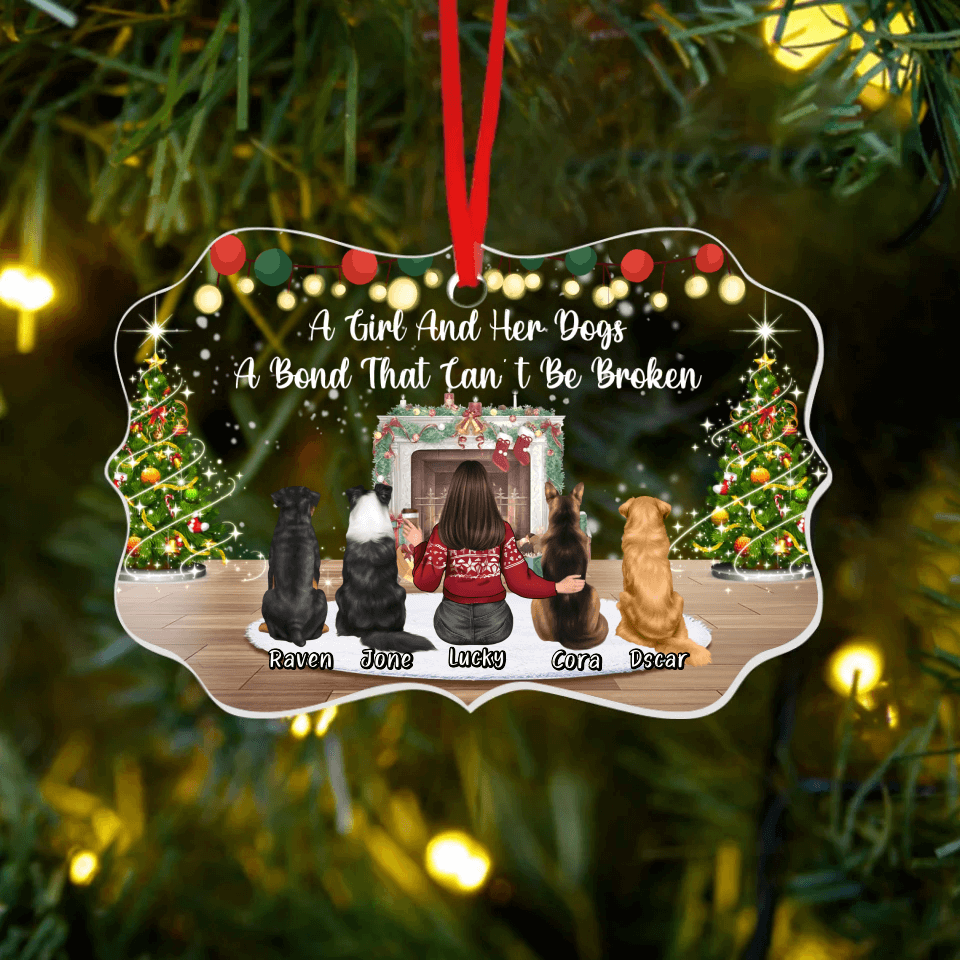 A Bond That Can't Be Broken - Dog Personalized Custom Acrylic Ornament Benelux Shaped - Christmas Gift for Dog Lovers, Pet Lovers