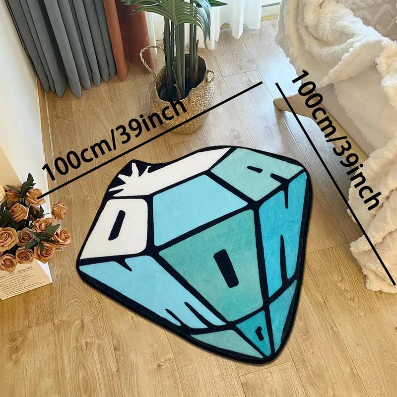 Fashion Diamond Design Pattern Special Stylish Creative Soft Non-slip Bedside Shaggy Floormat