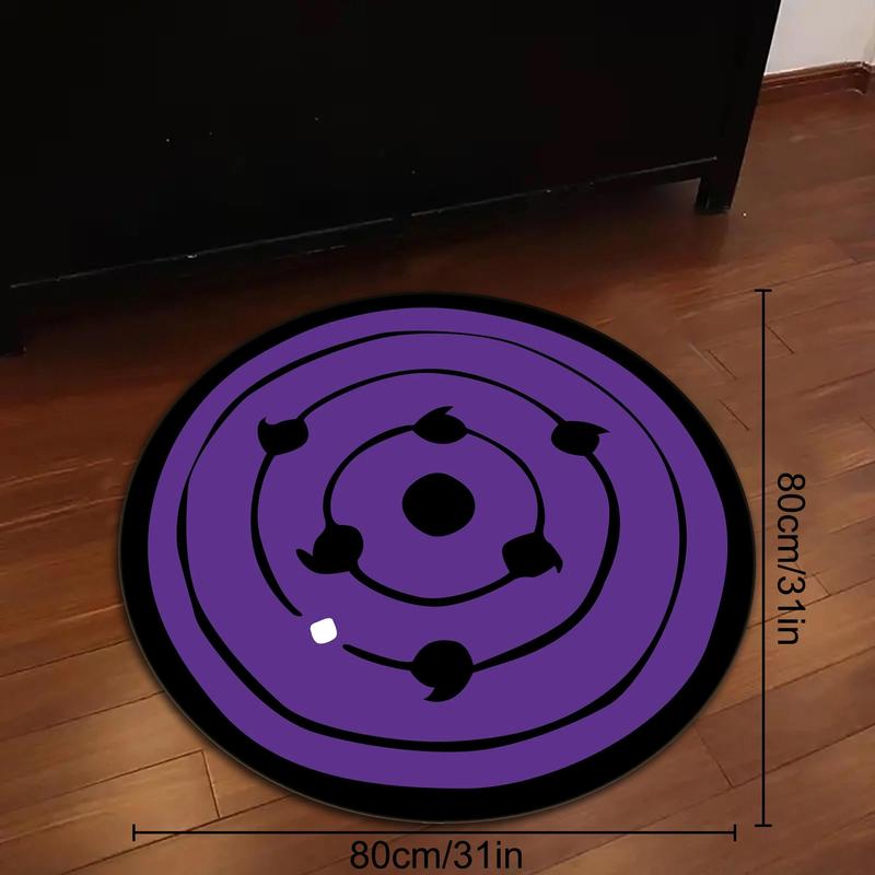 Purple Creative Pattern Round Area Soft Comfortable Non-slip Washable Floormat