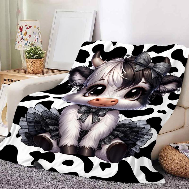 Cute Cow Pattern Blanket Soft and Comfortable