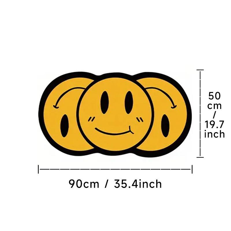 Cartoon Smile Face Design Pattern Soft Non-slip Bedside Shaggy Floormat