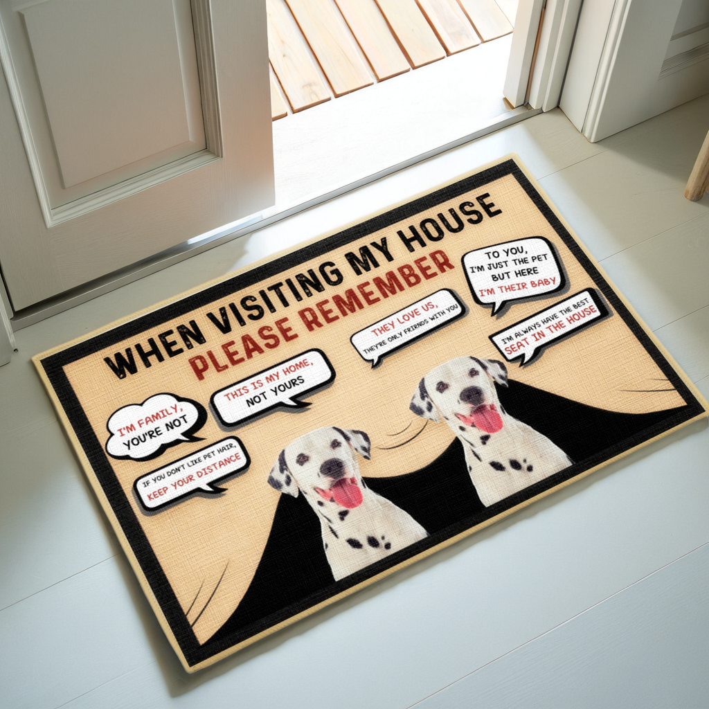 Custom Photo When Visiting My House Must Be Approved By This Dog - Dog & Cat Personalized Custom Doormat - House Warming Gift For Pet Owners, Pet Lovers