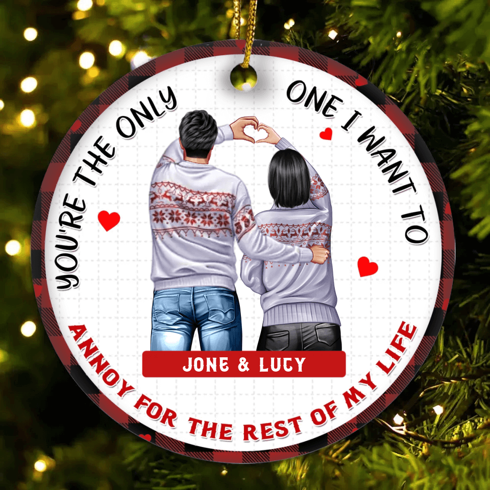 You Are By Far My Favorite - Couple Personalized Custom Ornament - Ceramic Round Shaped - Christmas Gift For Couples, Husband Wife, Anniversary